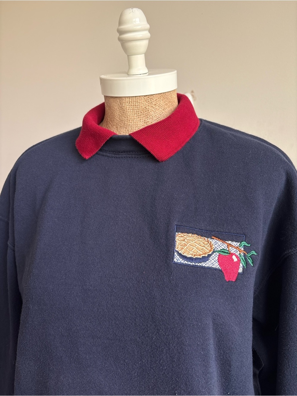 Vintage 90s Lee Heavyweight Crewneck Sweatshirt with Collar USA Made Large - Picture 2 of 4